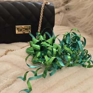 Zara Black Quilted Shoulder Bag with Gold Chain